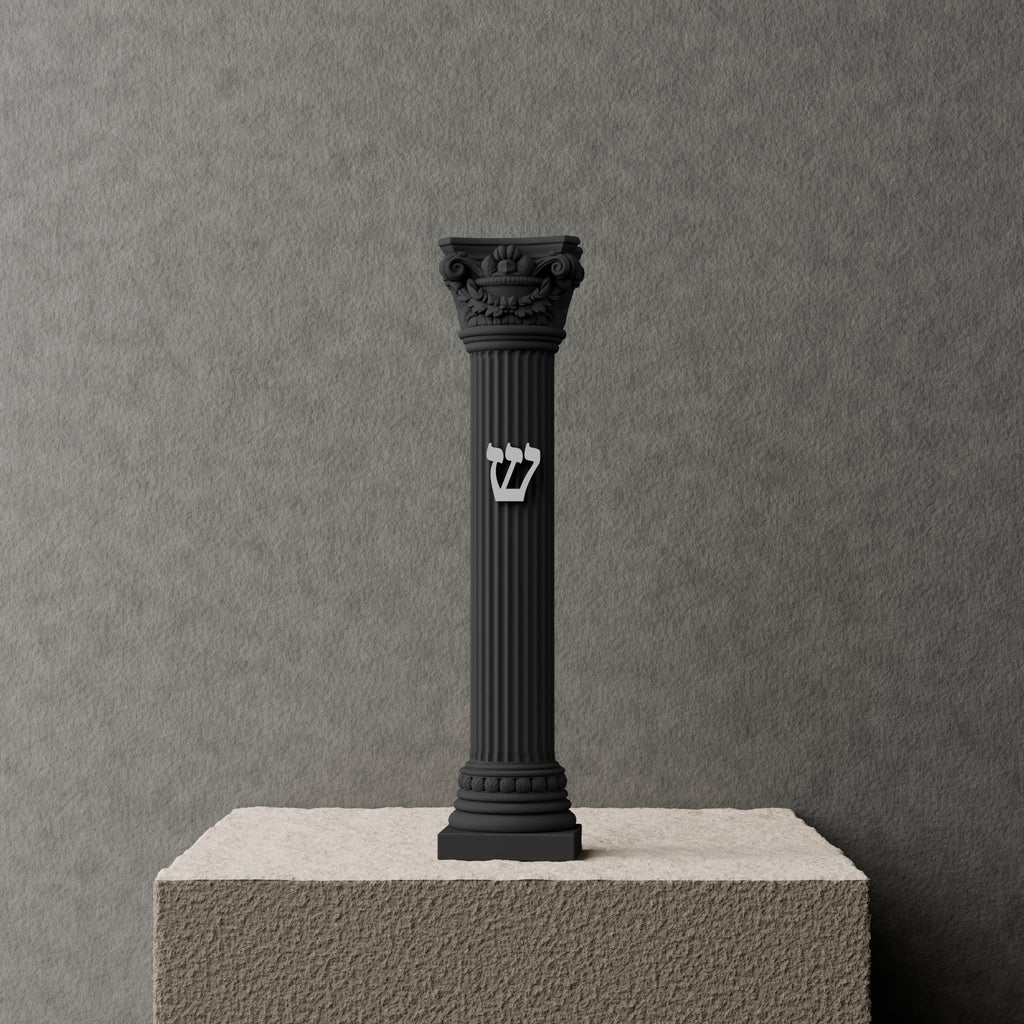 בית מזוזה ירושלים, גוף שחור ושין לבנה
